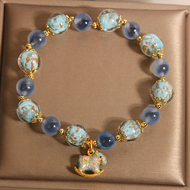 FREE Today: Harmony Strength Natural Candy Agate White Crystal Horse Bracelet - image 3