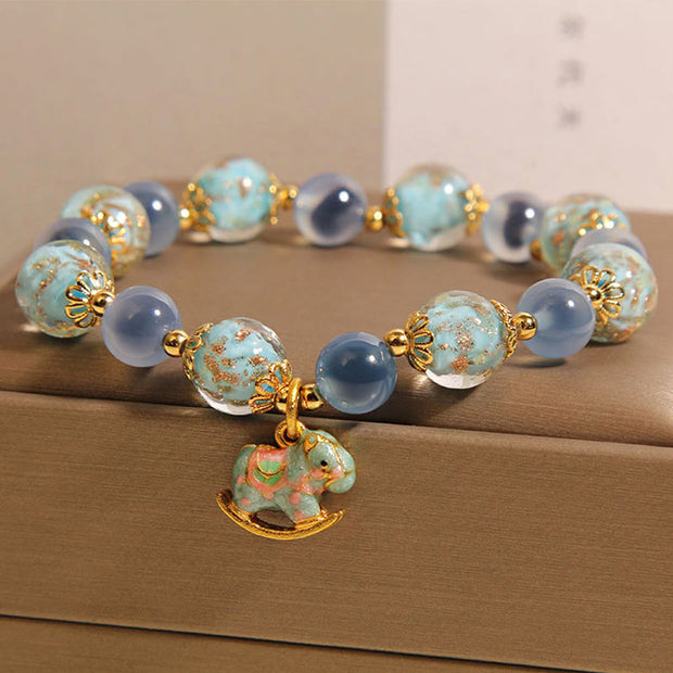 FREE Today: Harmony Strength Natural Candy Agate White Crystal Horse Bracelet - image 1