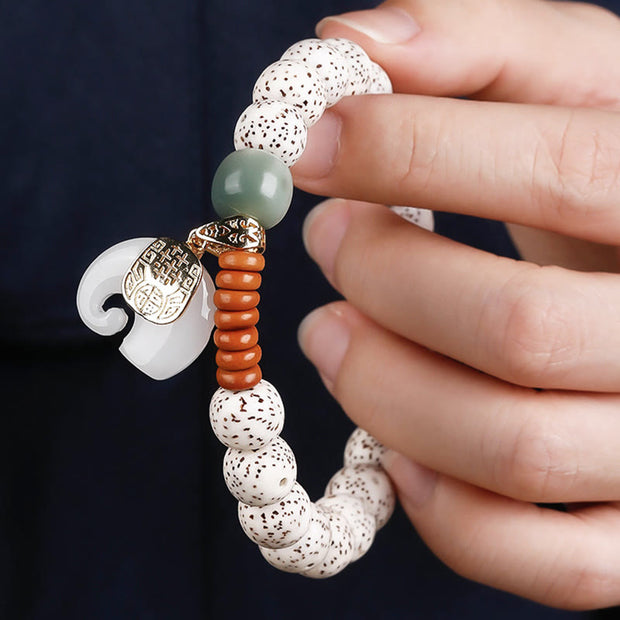 Buddha Stones Hand Polished Mani Bodhi Elephant Pattern Inner Peace Bracelet - image 11