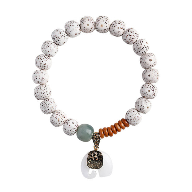Buddha Stones Hand Polished Mani Bodhi Elephant Pattern Inner Peace Bracelet - image 13