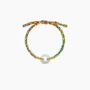 Buddha Stones Handmade Peace Buckle Jade Prosperity 925 Sterling Silver Colorful Rope Bracelet - Children's Style*1 - image 8