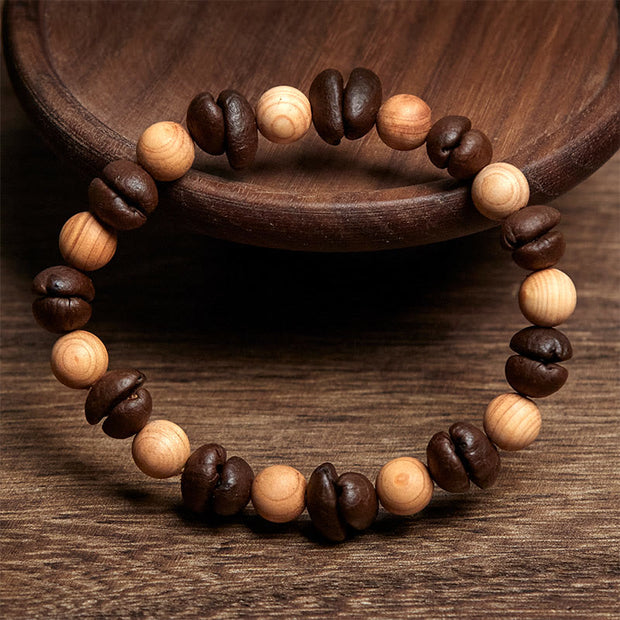 Buddha Stones Natural Coffee Beans Thuja Sutchuenensis Beads Optimistic Bracelet - image 2