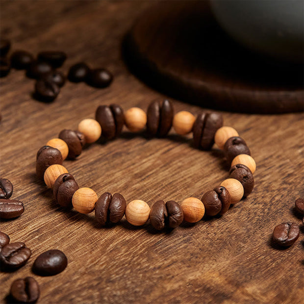 Buddha Stones Natural Coffee Beans Thuja Sutchuenensis Beads Optimistic Bracelet - image 3