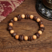Buddha Stones Natural Coffee Beans Thuja Sutchuenensis Beads Optimistic Bracelet - Coffee Bean&Thuja Sutchuenensis(Wrist Circumference: 16cm) - image 1