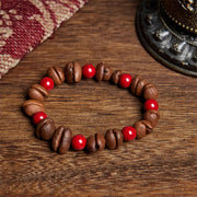 Buddha Stones Natural Coffee Beans Cinnabar Beads Bracelet - Coffee Bean(Wrist Circumference: 16cm) - image 1