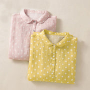 Buddha Stones Spring Polka Dot Button Stand Collar Polyester Midi Dress With Pockets - image 22