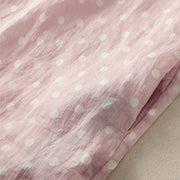 Buddha Stones Spring Polka Dot Button Stand Collar Polyester Midi Dress With Pockets - image 19