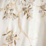 Buddha Stones Embroidered Leaf Crew Neck Half Sleeve Cotton Fiber Midi Dress - image 12