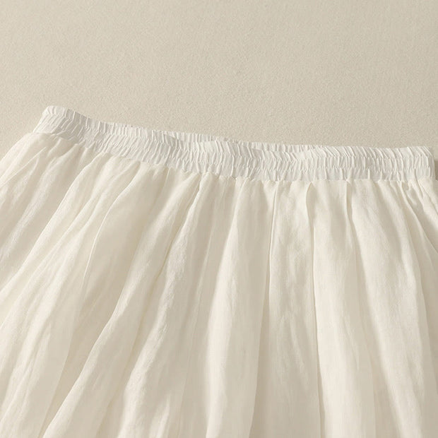 Buddha Stones 7-8 Length Elastic Waist Women's Wide Leg Cotton Linen Pants With Pockets - image 15