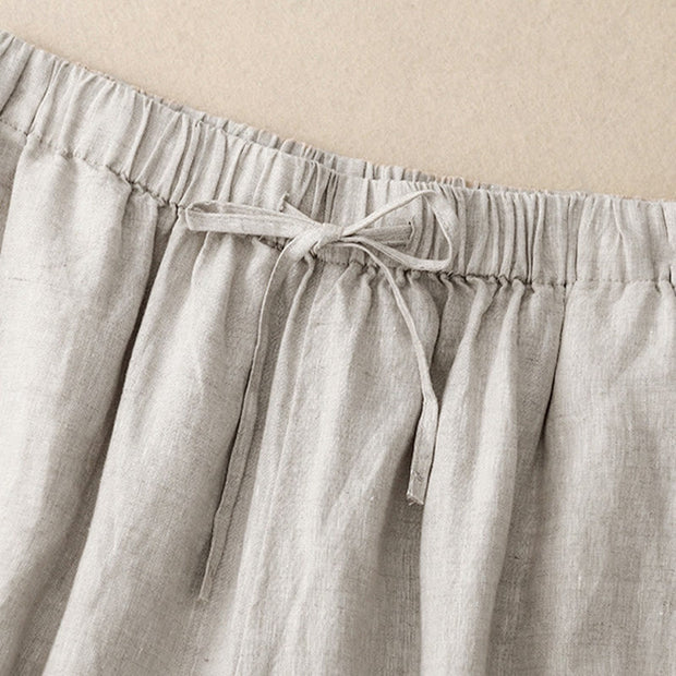 Buddha Stones Summer Elastic Waist Women's Capri Cropped Wide Leg Pants With Pockets - image 19