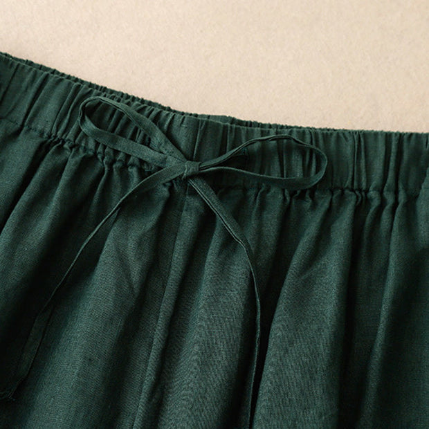 Buddha Stones Summer Elastic Waist Women's Capri Cropped Wide Leg Pants With Pockets - image 27
