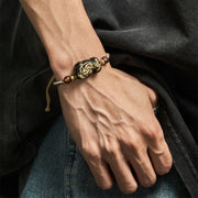 FREE Today: Luck and Wealth Gold Sheen Obsidian PiXiu Rope Bracelet