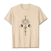 Buddha Stones Plain Lotus Flower Om Symbol Pattern Tee T-shirt - Bisque - 2XL - image 9
