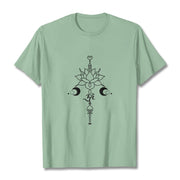 Buddha Stones Plain Lotus Flower Om Symbol Pattern Tee T-shirt - PaleGreen - 2XL - image 15