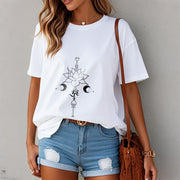 Buddha Stones Plain Lotus Flower Om Symbol Pattern Tee T-shirt - image 8