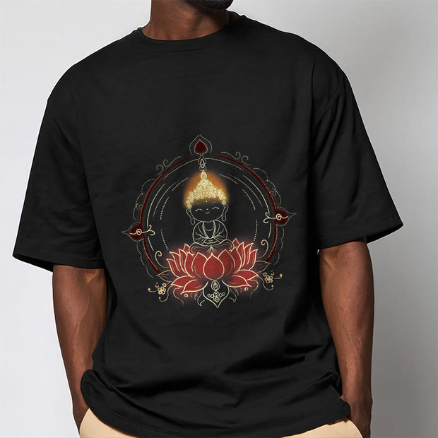 Buddha Stones Joyful Buddha Lotus Mandala Pattern Tee T-shirt - image 6