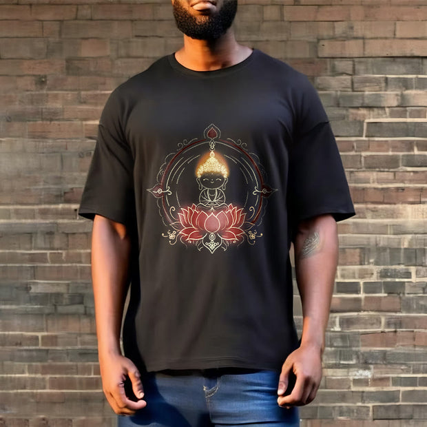 Buddha Stones Joyful Buddha Lotus Mandala Pattern Tee T-shirt - image 7