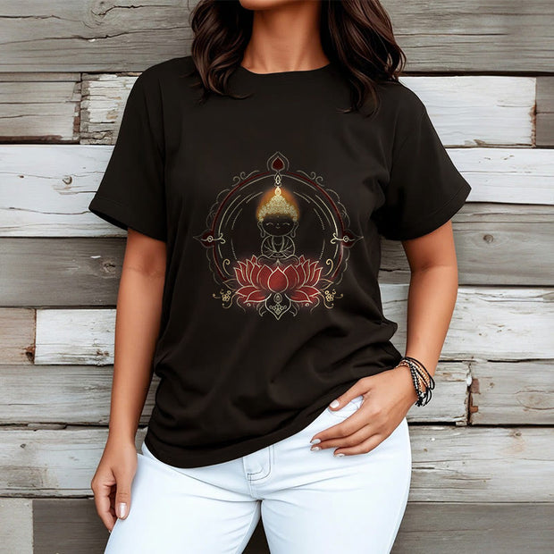 Buddha Stones Joyful Buddha Lotus Mandala Pattern Tee T-shirt - image 8