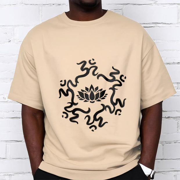 Buddha Stones OM Symbol Lotus Flower Pattern Tee T-shirt - image 11