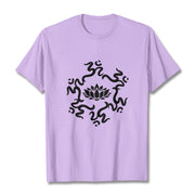Buddha Stones OM Symbol Lotus Flower Pattern Tee T-shirt - Plum - 2XL - image 18