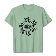 Buddha Stones OM Symbol Lotus Flower Pattern Tee T-shirt - PaleGreen - 2XL - image 16