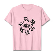Buddha Stones OM Symbol Lotus Flower Pattern Tee T-shirt - LightPink - 2XL - image 14