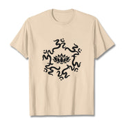 Buddha Stones OM Symbol Lotus Flower Pattern Tee T-shirt - Bisque - 2XL - image 10