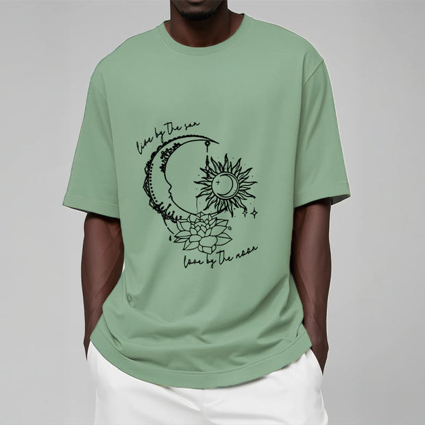Buddha Stones Sun Moon Lotus Flower Pattern Tee T-shirt - image 16