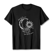Buddha Stones Sun Moon Lotus Flower Pattern Tee T-shirt - Black - 2XL - image 4