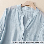 Buddha Stones Casual Plain Women's V-Neck Design Three Quarter Sleeve Cotton Viscose Shirt