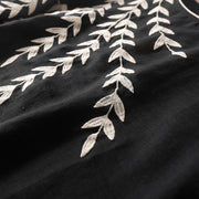 Buddha Stones Casual Embroidery Split Three Quarter Sleeve Cotton Linen Midi Dress - image 5