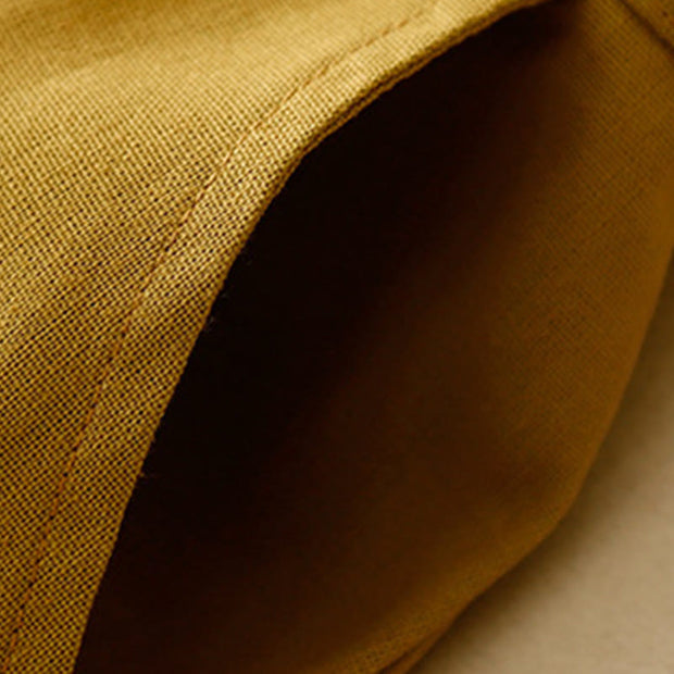Buddha Stones Plain Color Frog-Button Cotton Linen Women's Wide Leg Pants With Pockets - image 6