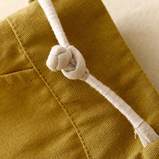 Buddha Stones Plain Color Frog-Button Cotton Linen Women's Wide Leg Pants With Pockets - image 8