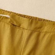 Buddha Stones Plain Color Frog-Button Cotton Linen Women's Wide Leg Pants With Pockets - image 7