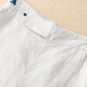 Buddha Stones Plain Color Frog-Button Cotton Linen Women's Wide Leg Pants With Pockets - image 12