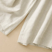 Buddha Stones Plain Color Frog-Button Cotton Linen Women's Wide Leg Pants With Pockets - image 20