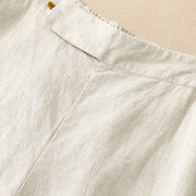 Buddha Stones Plain Color Frog-Button Cotton Linen Women's Wide Leg Pants With Pockets - image 19