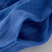Buddha Stones Plain Drawstring Three Quarter Puff Sleeve Cotton Linen Maxi Dress With Pockets - image 13