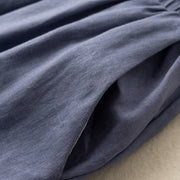 Buddha Stones Plain Color 7-8 Length Capri Cropped Pants Cotton Linen Women's Wide Leg Pants With Pockets