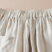 Buddha Stones Colored Thread 7-8 Length Women's Harem Cotton Linen Pants With Pockets - image 4