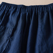 Buddha Stones Colored Thread 7-8 Length Women's Harem Cotton Linen Pants With Pockets - image 14