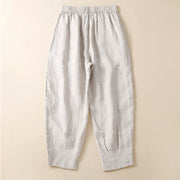 Buddha Stones Plain Lace Women's Harem Cotton Linen Pants With Pockets - image 12