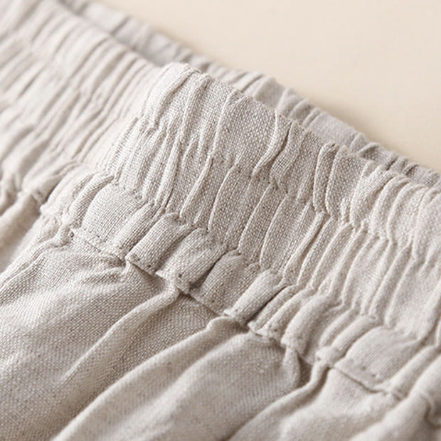 Buddha Stones Plain Lace Women's Harem Cotton Linen Pants With Pockets - image 18