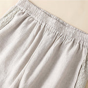 Buddha Stones Plain Lace Women's Harem Cotton Linen Pants With Pockets - image 16