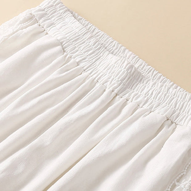 Buddha Stones Plain Lace Women's Harem Cotton Linen Pants With Pockets - image 25