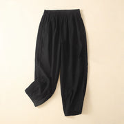 Buddha Stones Plain Lace Women's Harem Cotton Linen Pants With Pockets - Black - US8-10，UK/AU12-14，EU40-42 (2XL) - image 26