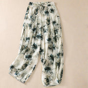 Buddha Stones Casual Flower Prints Design Women's Polyester 7-8 Length Pants With Pockets - SeaGreen - US12，UK/AU16，EU44 (2XL) - image 1