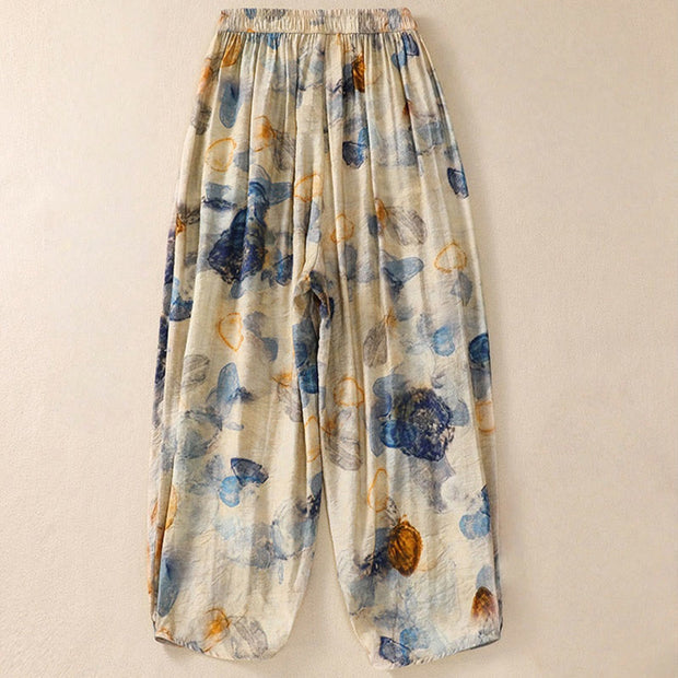 Buddha Stones Casual Flower Prints Design Women's Polyester 7-8 Length Pants With Pockets - image 10
