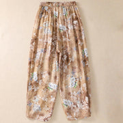 Buddha Stones Casual Flower Prints Design Women's Polyester 7-8 Length Pants With Pockets - image 17