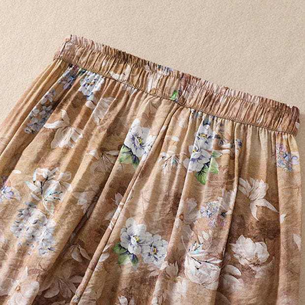 Buddha Stones Casual Flower Prints Design Women's Polyester 7-8 Length Pants With Pockets - image 19